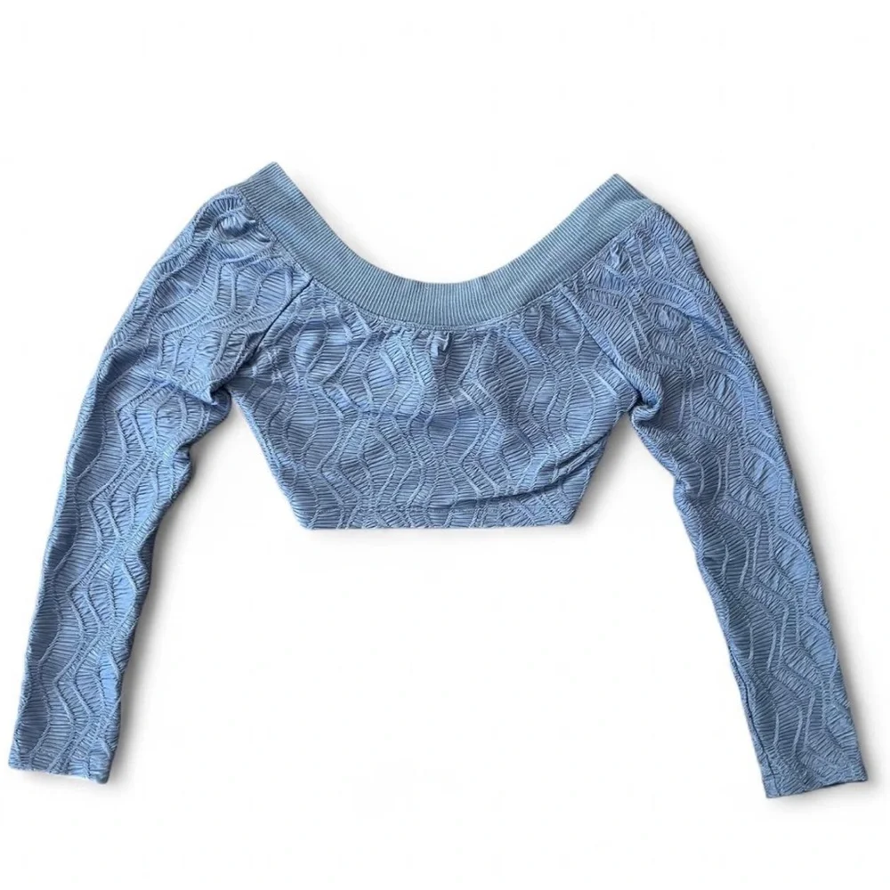 Free People Oakley Top Denim Grey Medium - Picture 3 of 8